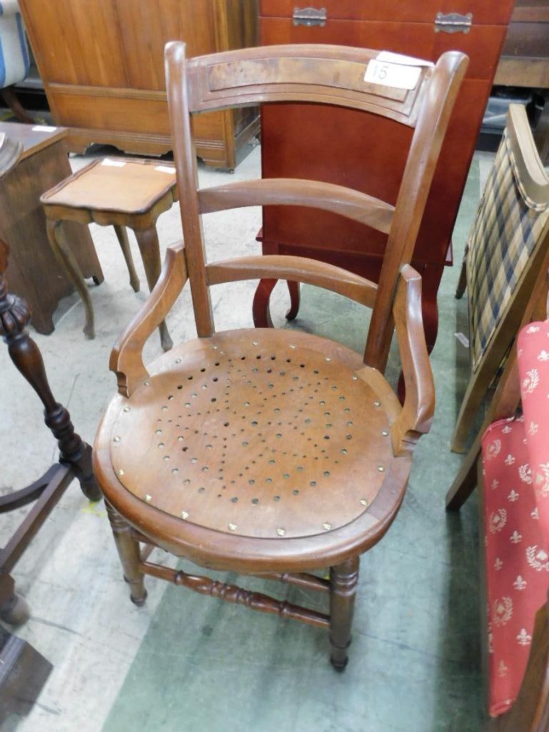 Victorian Walnut Hip Chair - 34" x 18"x 17" - 6