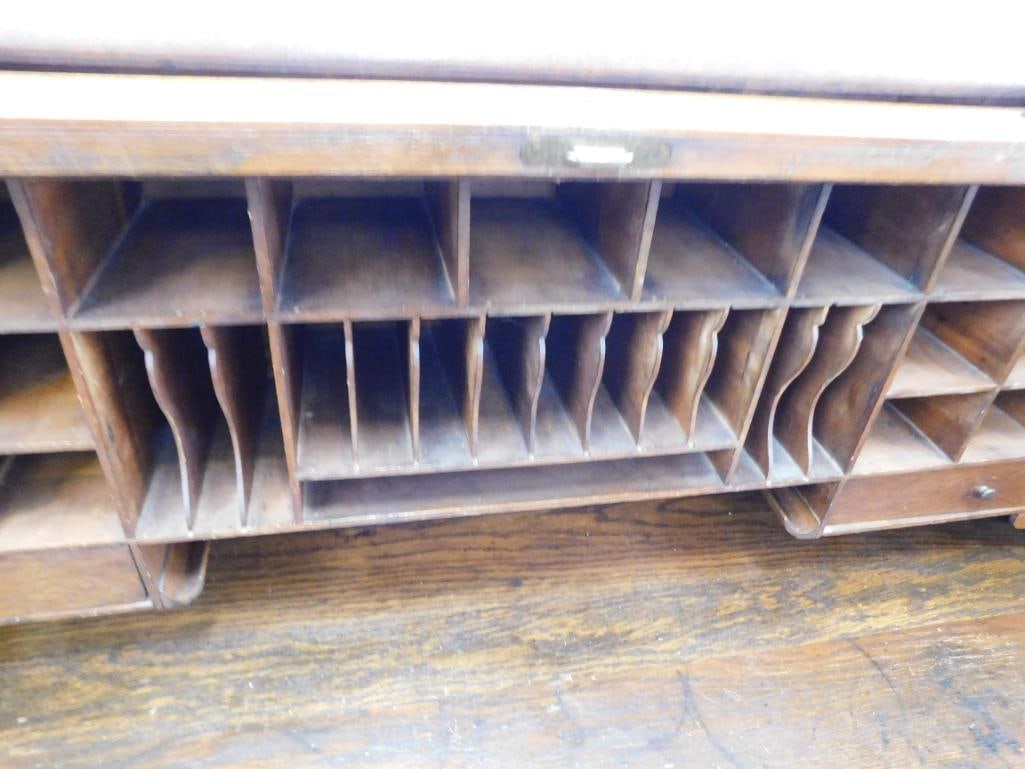 Roll Top Desk with Chair - Desk 49" x 60" x 30" - with Key - 18