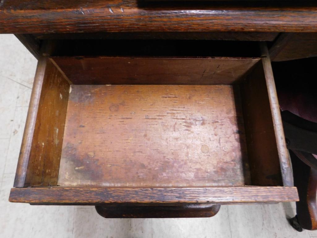 Roll Top Desk with Chair - Desk 49" x 60" x 30" - with Key - 5