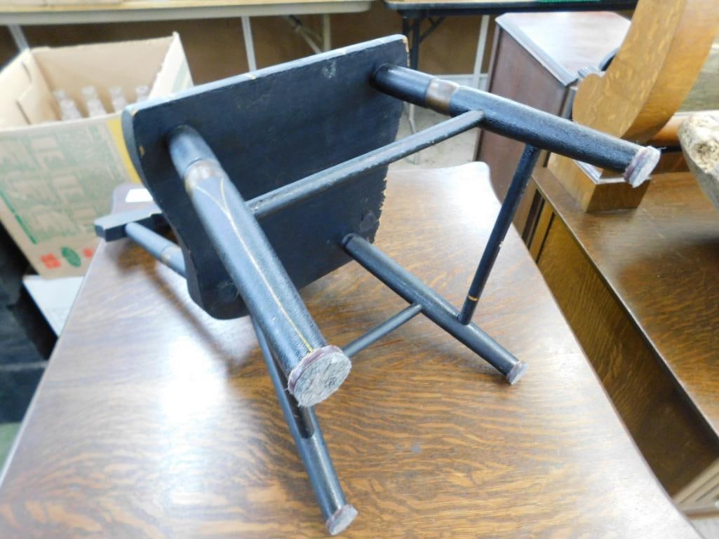 Childs Country Plank Bottom Chair - Hand Painted - 20" x 12" x 10" - 7