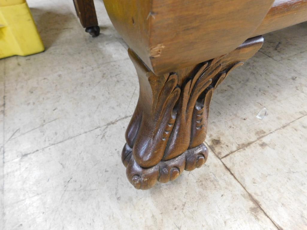 Oak Lowboy Dresser with Mirror - 78" x 50" x 24" - 9