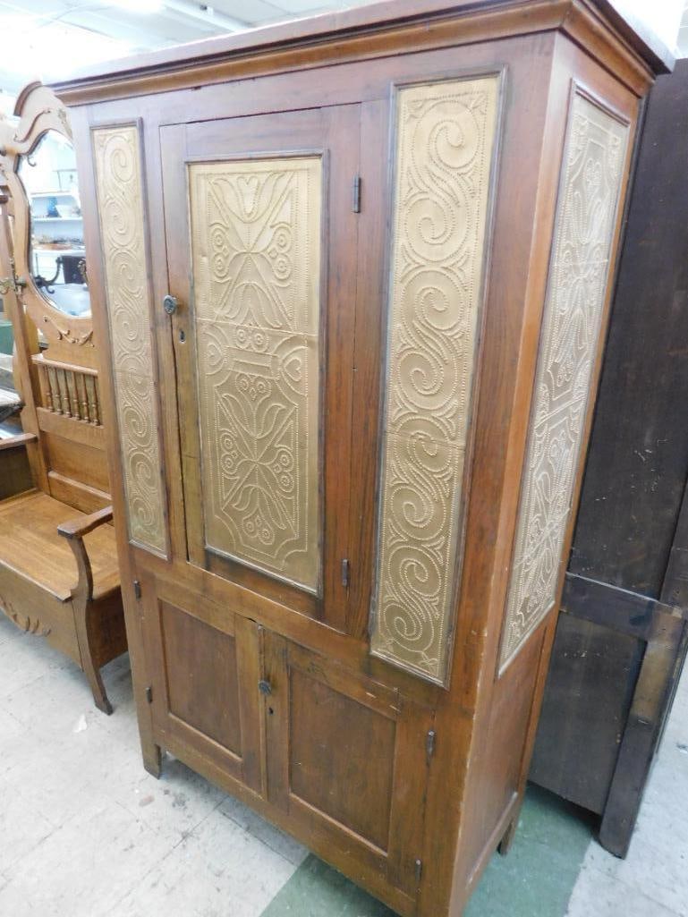 Newberry County Hand Punched Tin Pie Safe - 73" x 43" x 20" - 10