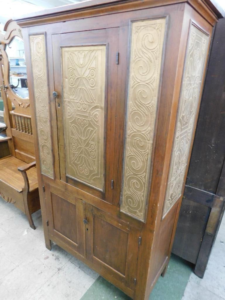 Newberry County Hand Punched Tin Pie Safe - 73" x 43" x 20" - 11