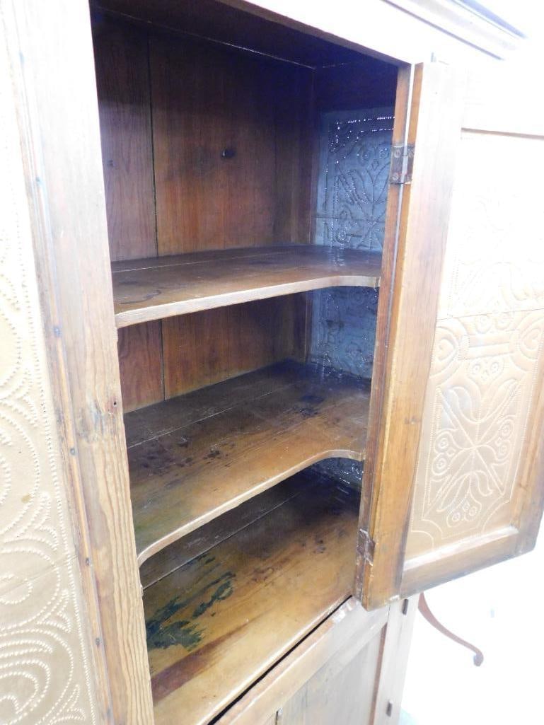 Newberry County Hand Punched Tin Pie Safe - 73" x 43" x 20" - 12