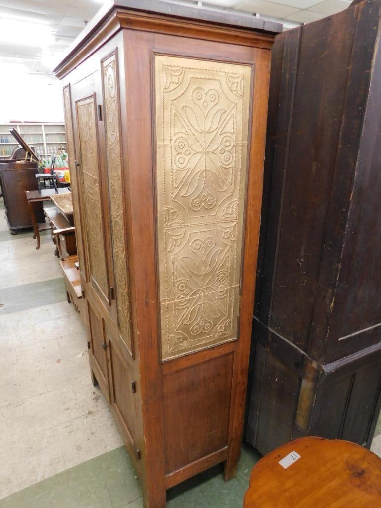 Newberry County Hand Punched Tin Pie Safe - 73" x 43" x 20" - 2