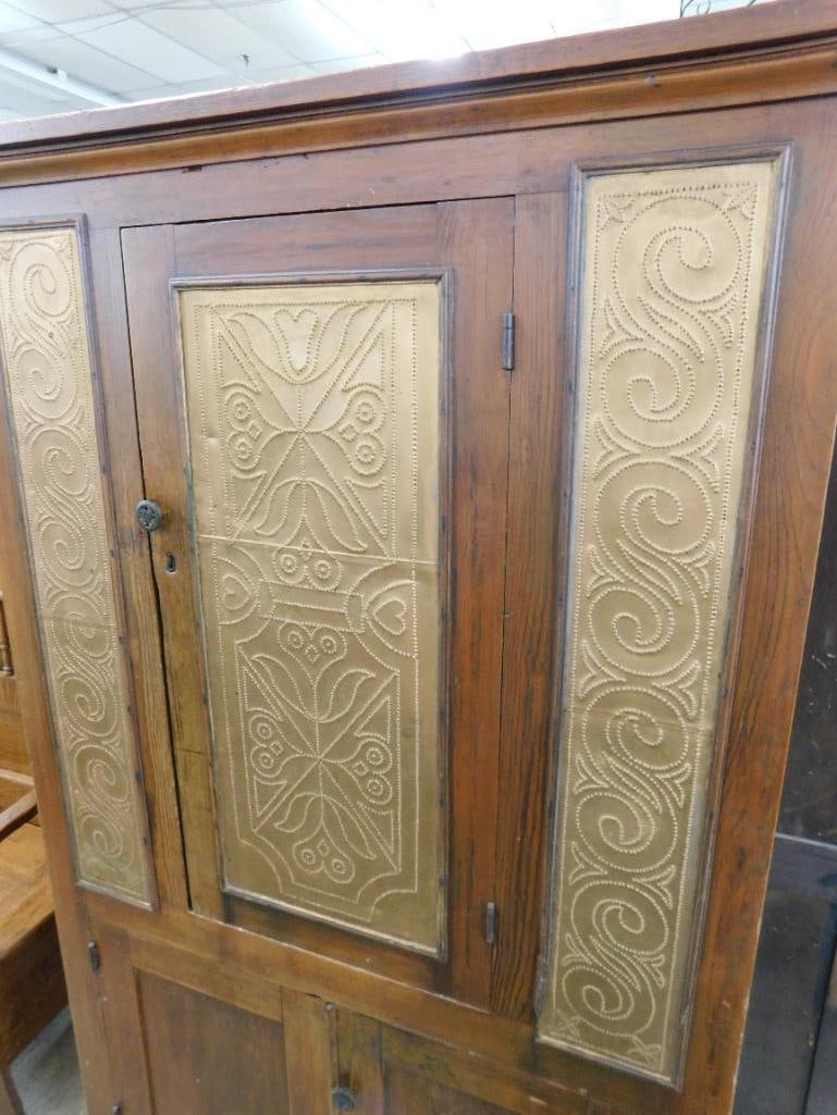 Newberry County Hand Punched Tin Pie Safe - 73" x 43" x 20" - 4