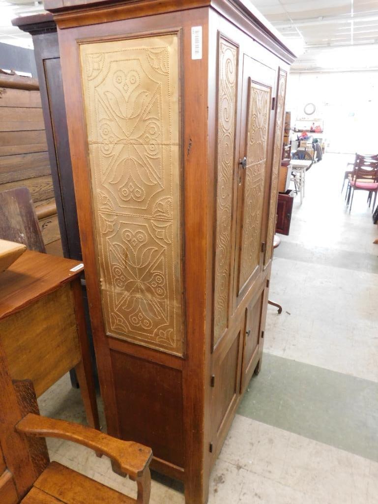 Newberry County Hand Punched Tin Pie Safe - 73" x 43" x 20" - 8