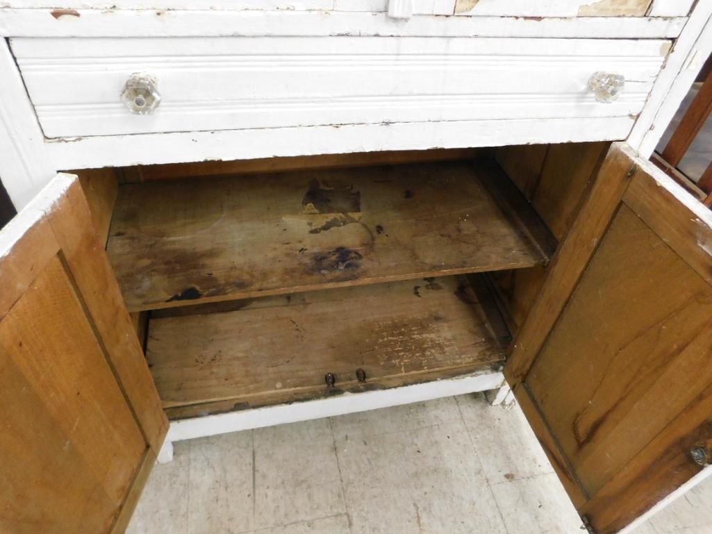 Painted 4 Door 1 Drawer Kitchen Cabinet - Rough - As Is - 70" x 35" x 17" - 7