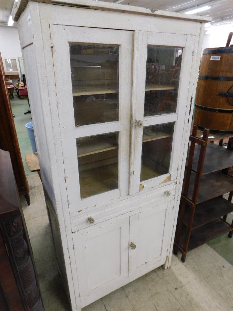 Painted 4 Door 1 Drawer Kitchen Cabinet - Rough - As Is - 70" x 35" x 17" - 9