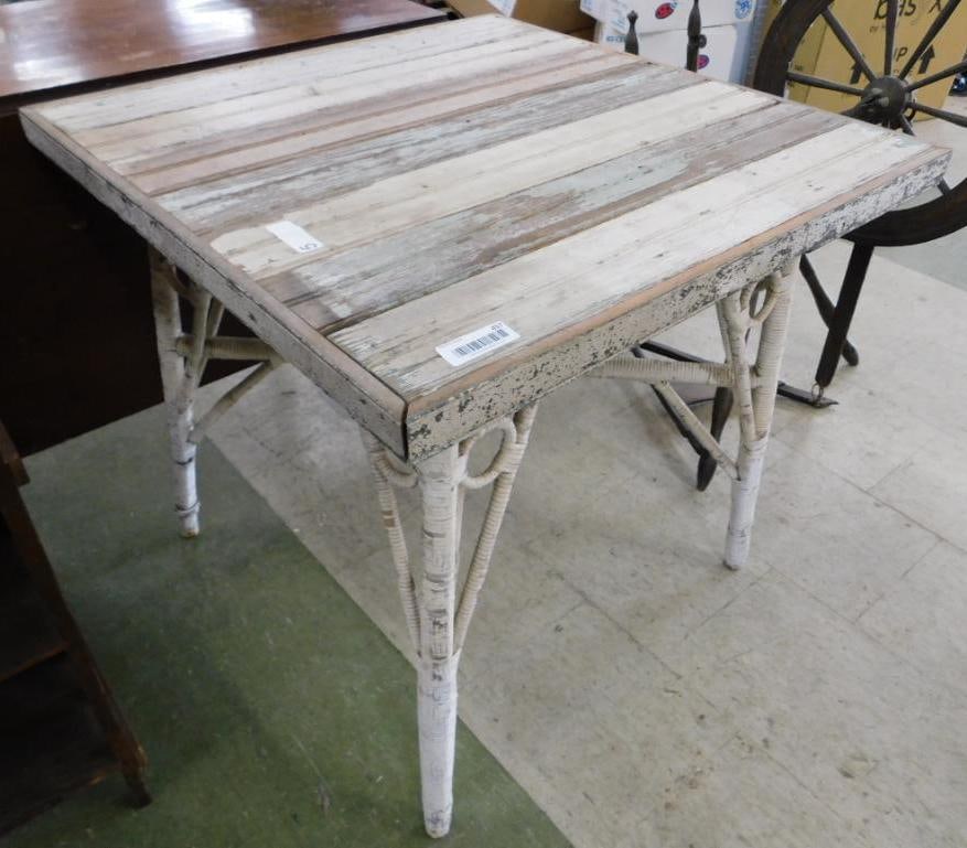 Hand Made Beaded Occasional Table - 30" x 42" x 42": See Photos For Condition and Details 