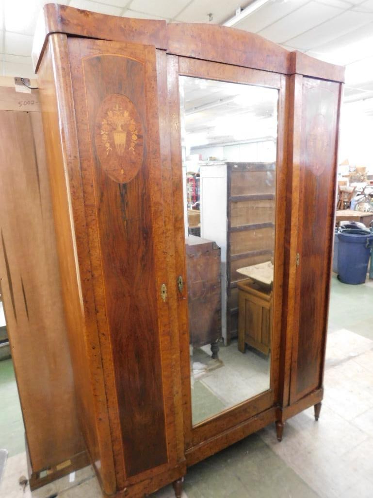 9 Piece Break Down Armoire - with Shelves - Inlaid - 90" x 60" x 19" - 10