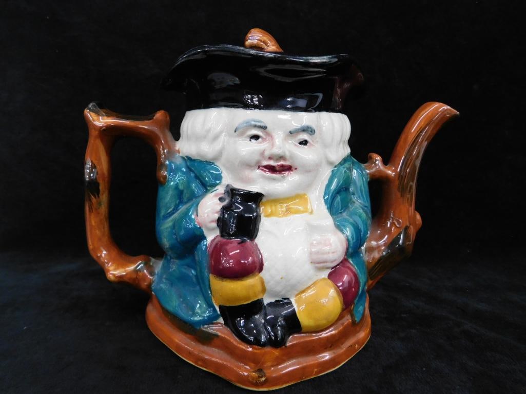 Shorter and Sons Toby Teapot 6" x 8" x 5" - Pair of Royal Adderly Candle Holders - 4