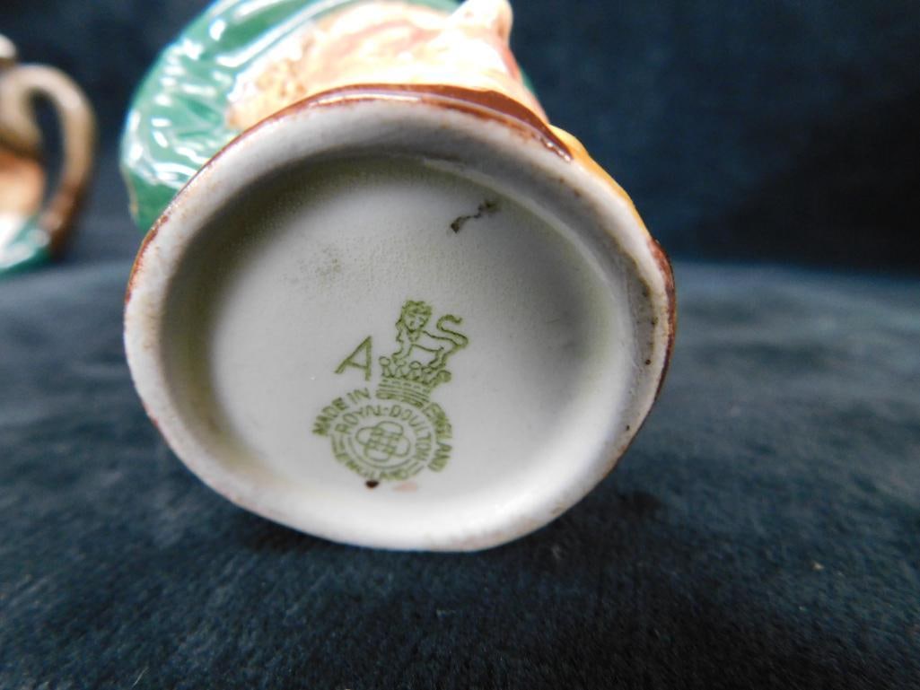 Royal Doulton Toby Jugs - 5 Mini 2.25" Tall - 2 Medium 4" Tall - 9