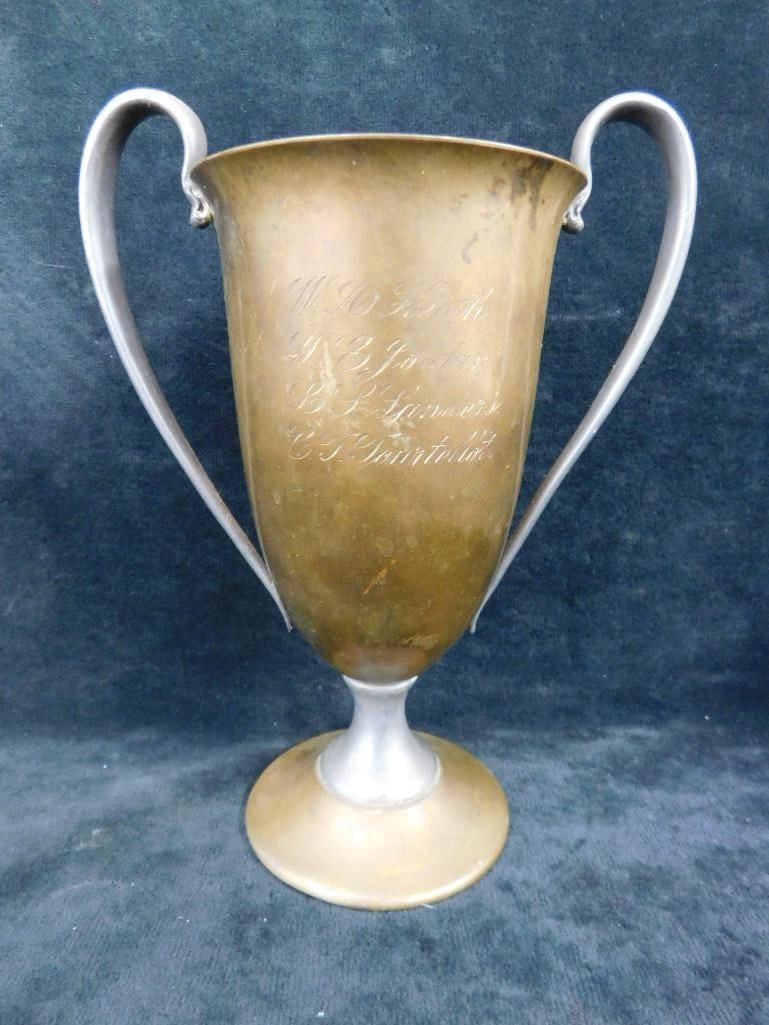 Lot of 2 Vintage Trophies - 1907 Providence RI "Home Week" - 7.5" Tall and - 8