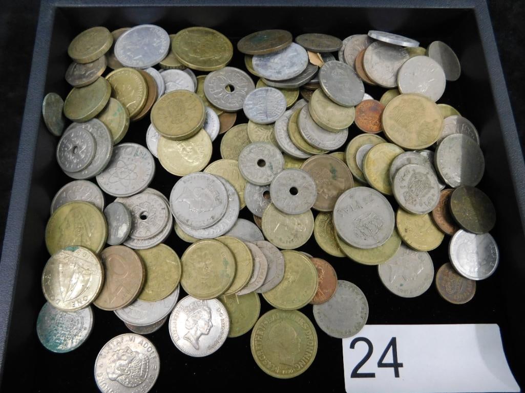 Tray Lot of Misc. Foreign Coins - 10