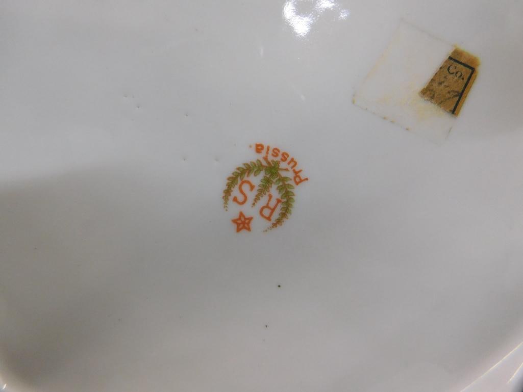 Vintage RS Prussia - Hand Painted Porcelain Pitcher - 12.75" x 9" x 5.75" - 10