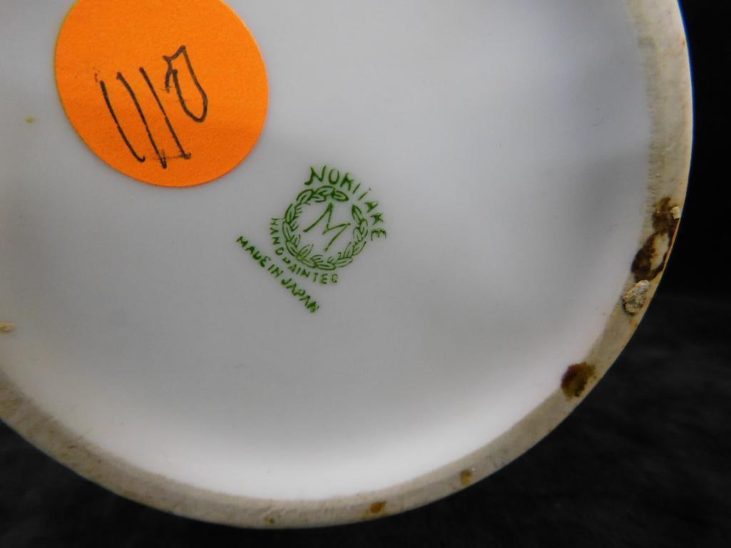 Pair of Vintage Hand Painted Noritake Porcelain Vases - Each 8.5" x 5.25" - 6