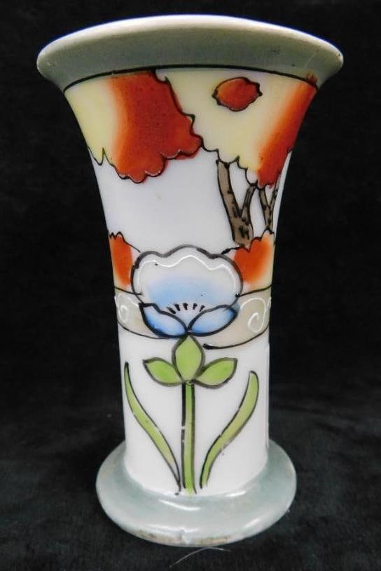 Vintage Small Hand Painted Nippon Porcelain Vase -4" x 2.5": See Photos For Details and Condition