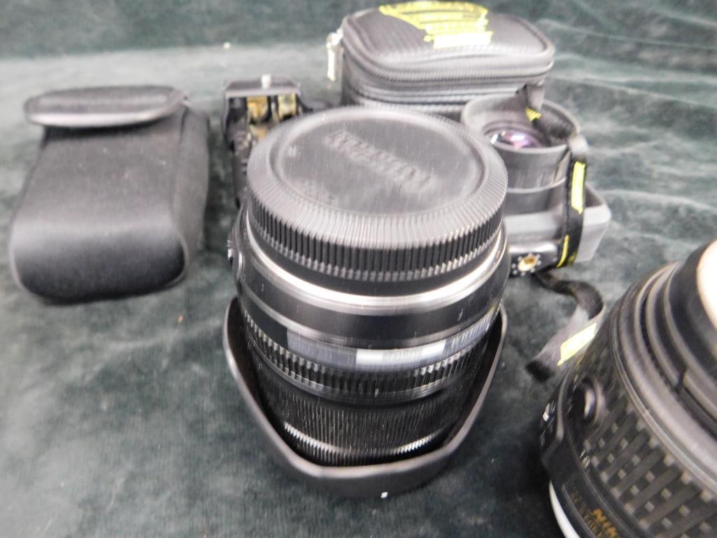 Box Lot with Misc. Camera Lenses and Attachments - Fujifilm - Nikon - Hoodman - 6