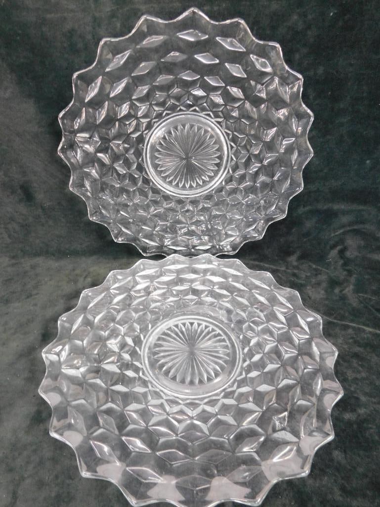 Fostoria Glassware - American Pattern - 2 - 12" Platters: See Photos For Details and Condition 