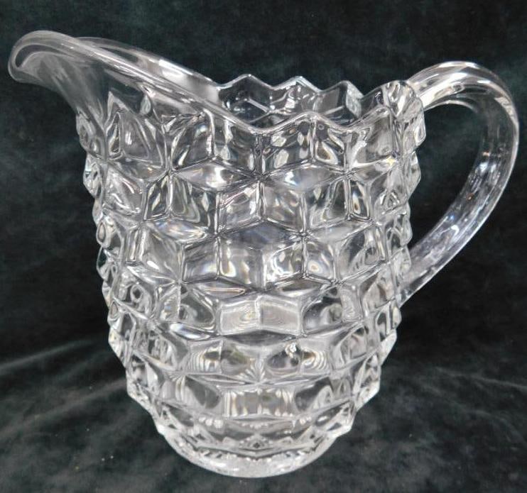 Fostoria Glassware - American Pattern - Iced Tea / Water Pitcher - 8.25" x 9.75" x 6": See Photos For Details and Condition 