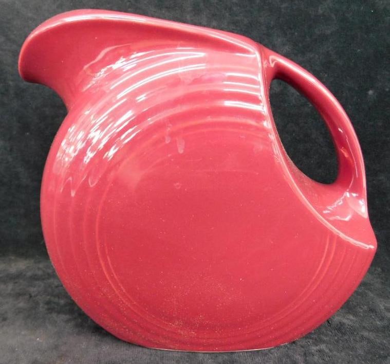 Vintage Fiesta Ware Pitcher - Maroon - 7.5" x 9.75" x 4.5" (1 of 8)