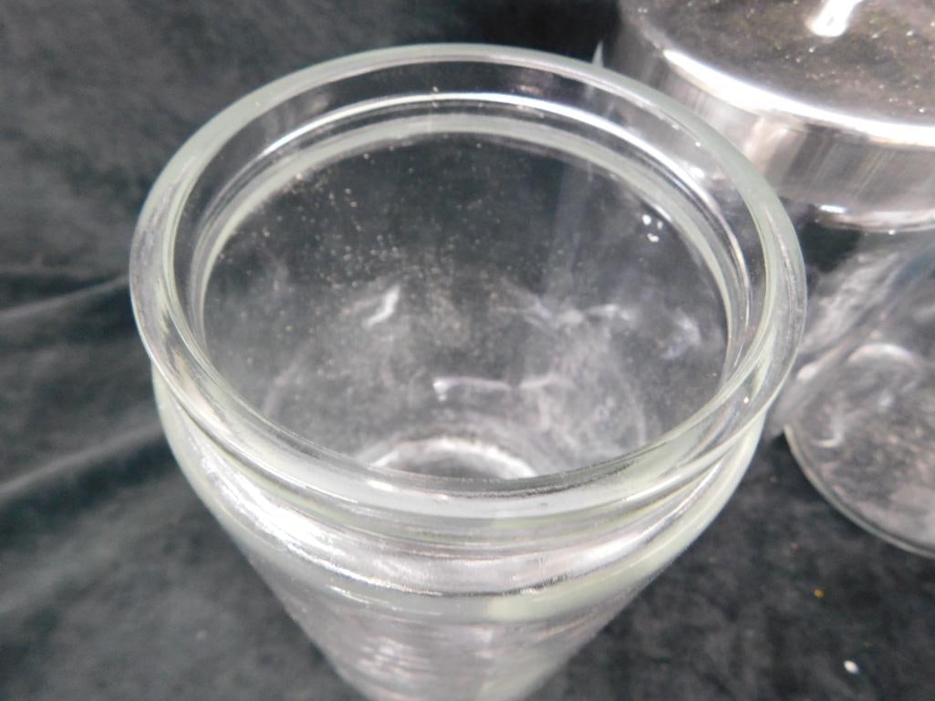 Group of 4 Counter Top Doctors Office Apothecary Jars - Each 8" x 4.25" - 4