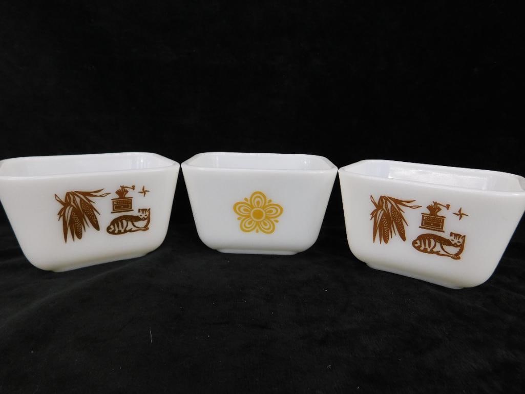 Pyrex - 3 Mini Loaf Pans - Each 2.5" x 4.25" x 3.5" - 8