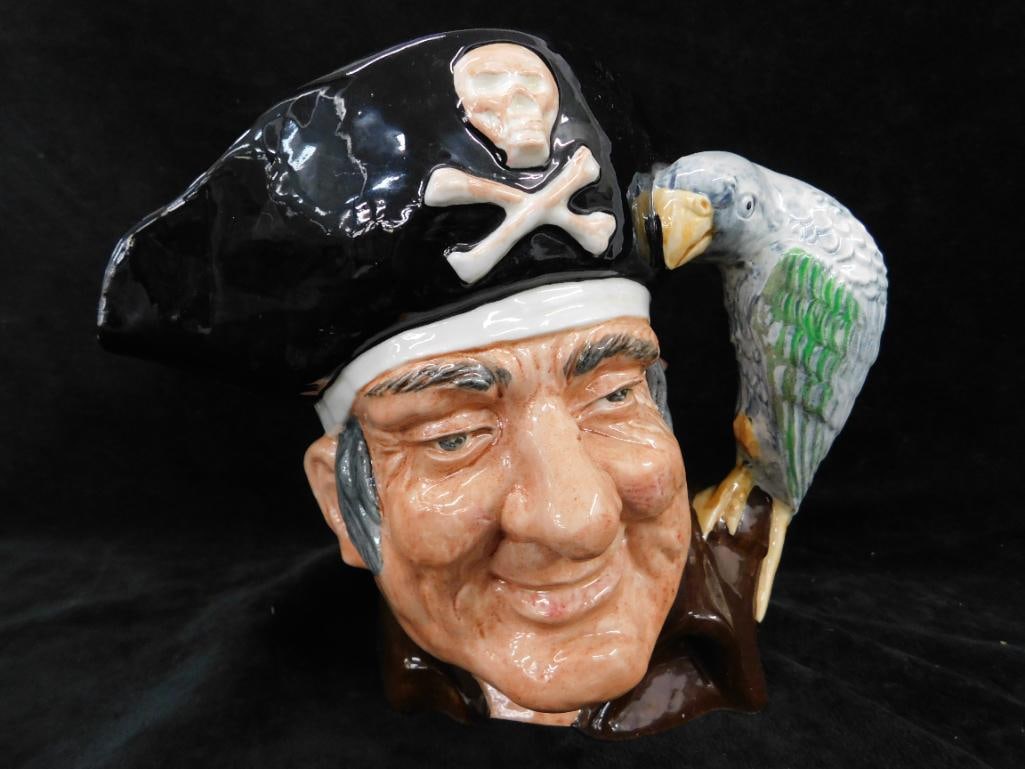 Royal Doulton Toby Jug - Long John Silvers - 6.75" x 7.5" x 5.5" - 5