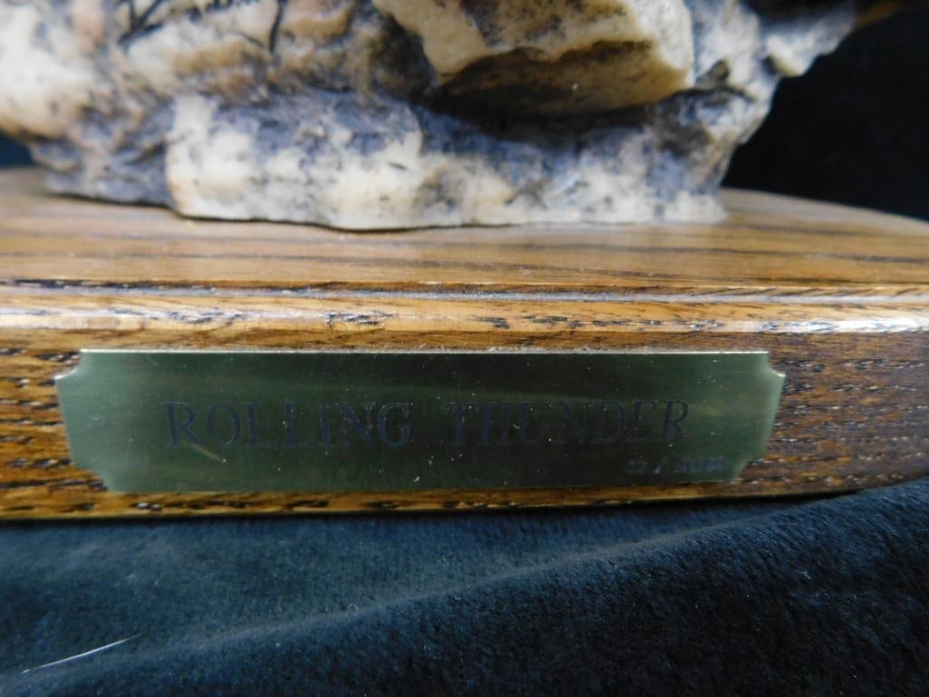 Modern Resin Buffalo Sculpture - "Rolling Thunder" L.E. 10000 - 10.75" x 12" x 9.5" - 4