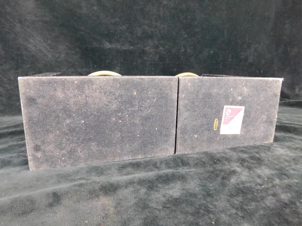 Vintage Brass Compass Bookends with Granite Bases - Each 8" x 3.5" x 6" - 4