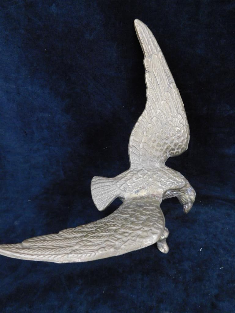Brass Eagle Figure - 10" x 10" x 5.5" - Brass Eagle Desk Set in Box - 2