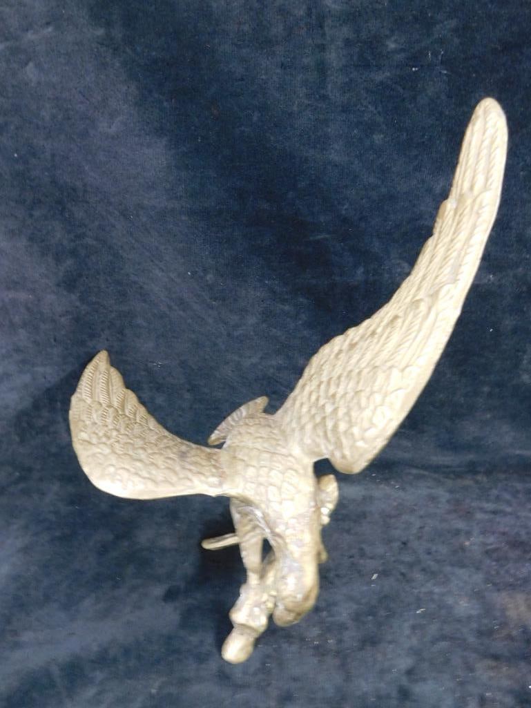 Brass Eagle Figure - 10" x 10" x 5.5" - Brass Eagle Desk Set in Box - 3