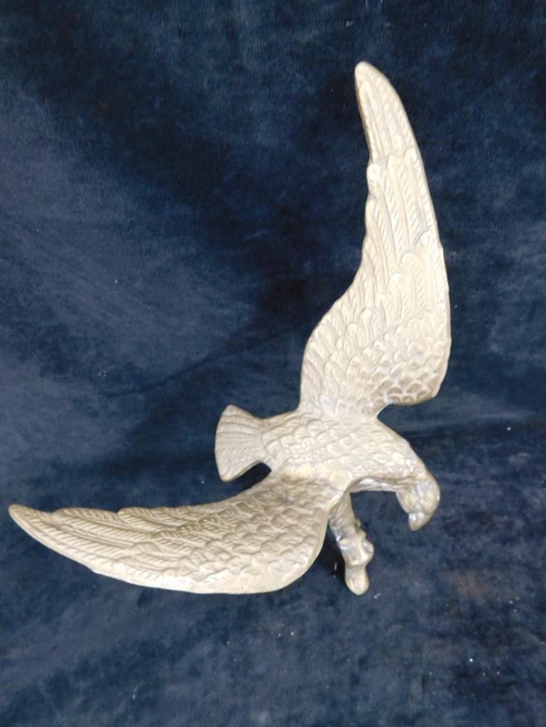Brass Eagle Figure - 10" x 10" x 5.5" - Brass Eagle Desk Set in Box - 6