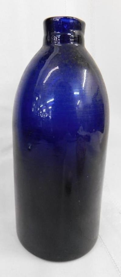 Vintage Hand Blown Cobalt Blue Bottle - 6" x 2.75": See Photos For Details and Condition 