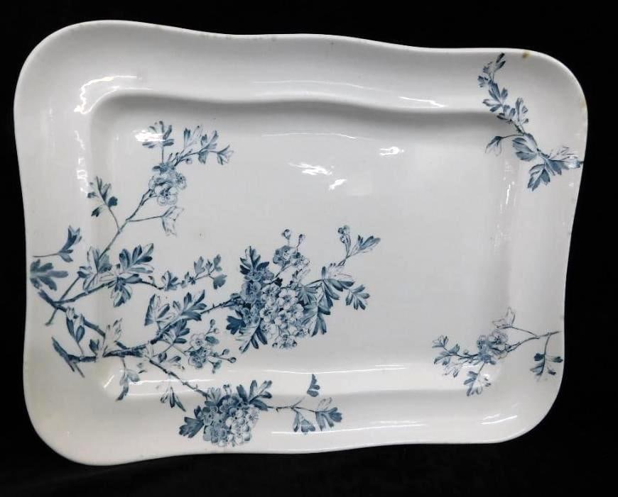 Vintage English Transfer Ware Platter - 13.5" x 10": See Photos For Details and Condition 