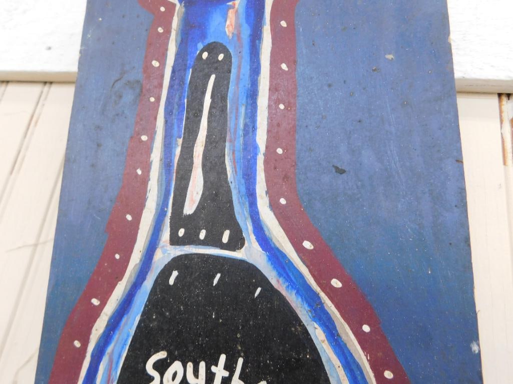Southern Folk Art Painting on Wood - "Southern Soul" - Signed Kirk Stansbury - 20" x 7.25" - 3