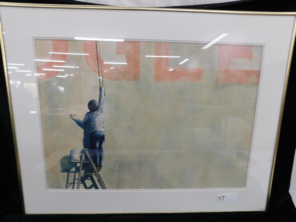 Modern Lithograph - Signed Rob Barbee - Graffiti Artist - Framed - 24.25" x 31.25" - 8