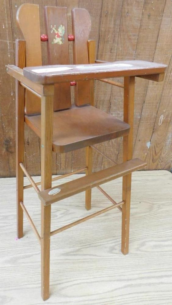 Vintage Doll Highchair - 28.5" x 11.5" x 10.5": See Photos For Details and Condition 