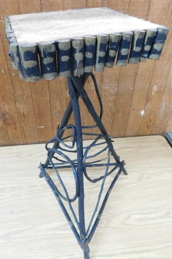 Vintage Twig Table - 27.5" x 12.5" x 12.5": See Photos For Details and Condition 