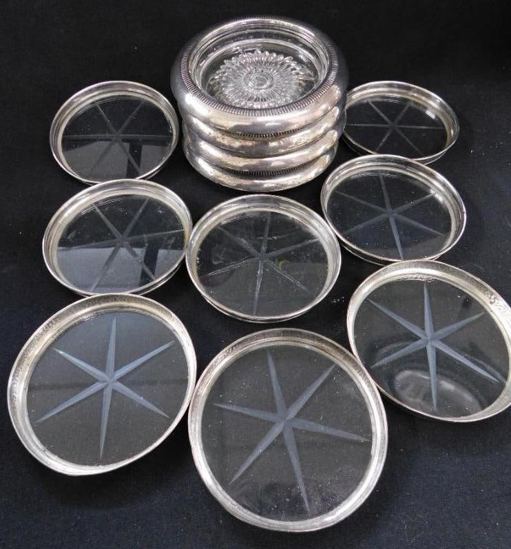 Sterling Silver - Weighted Coasters - 4 Match - 5 Match - 3 Match - 12 Total: See Photos For Details and Condition 