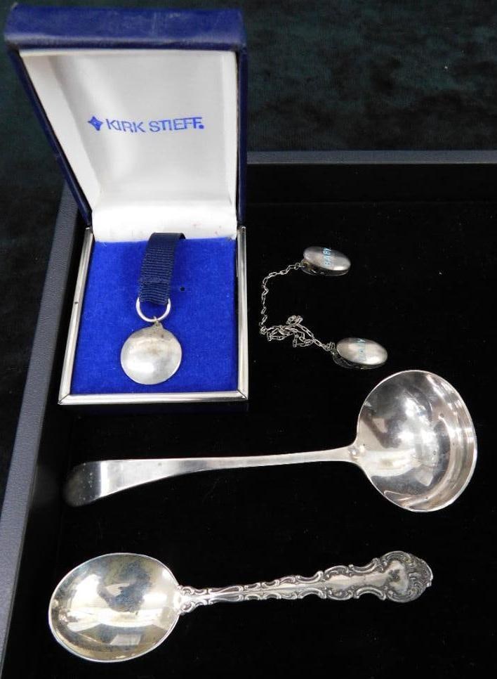 Sterling Silver - Ladle - Demi Tasse Spoon - Sweater Clip - Bookmark - 43 Grams: See Photos For Details and Condition 