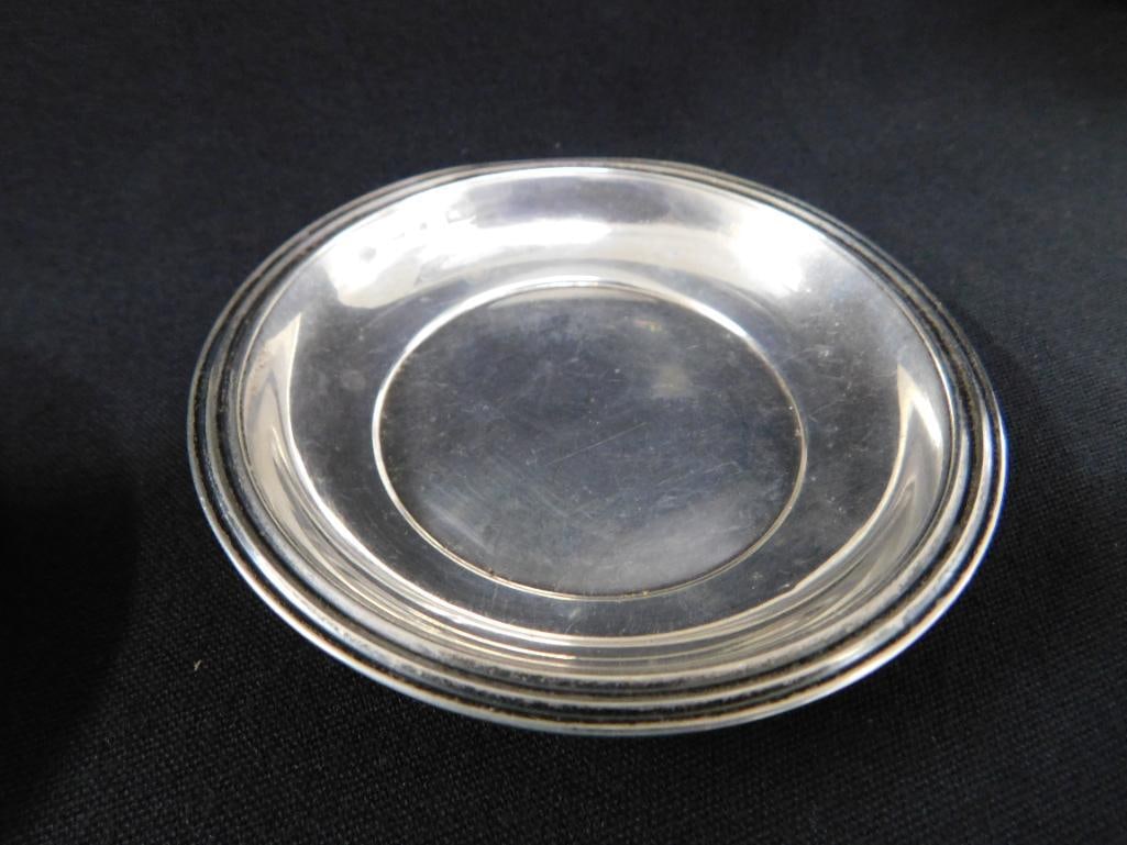 Sterling Silver - 4.75" Plate - 3.25" Plate - 1.5" Covered Bowl - 83 Grams - 4