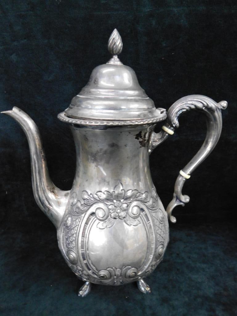 Sterling Silver - 4 Piece Coffee / Tea Set - Small and Large Pot - Sugar and Creamer - 2542 Grams - 2