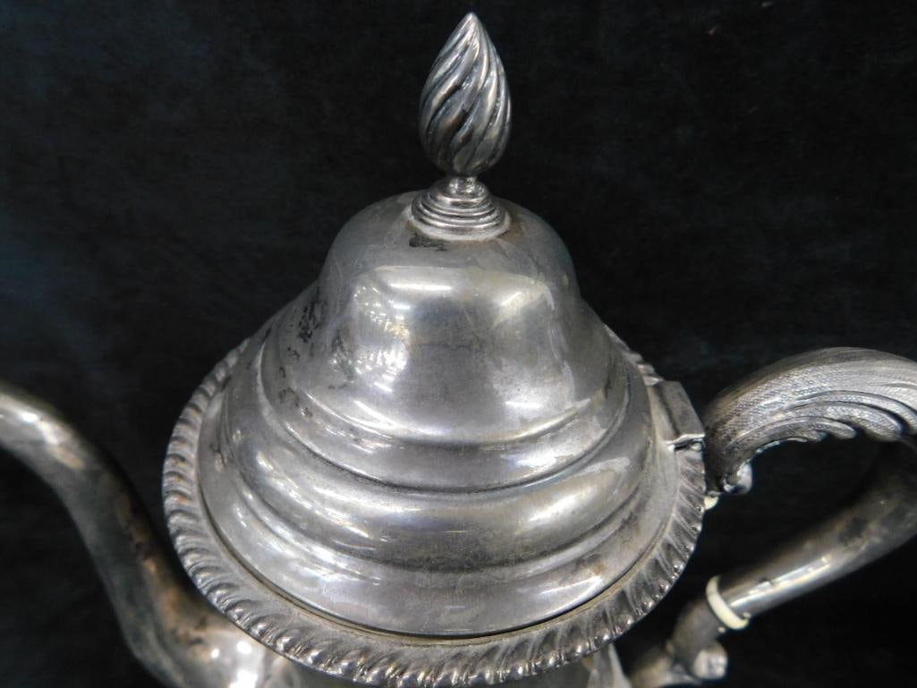 Sterling Silver - 4 Piece Coffee / Tea Set - Small and Large Pot - Sugar and Creamer - 2542 Grams - 3