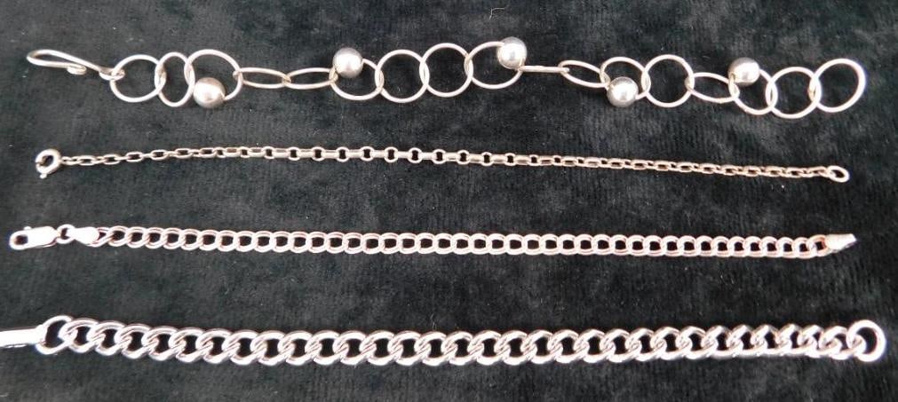 Sterling Silver - 4 Bracelets - 31.93 Grams (1 of 8)