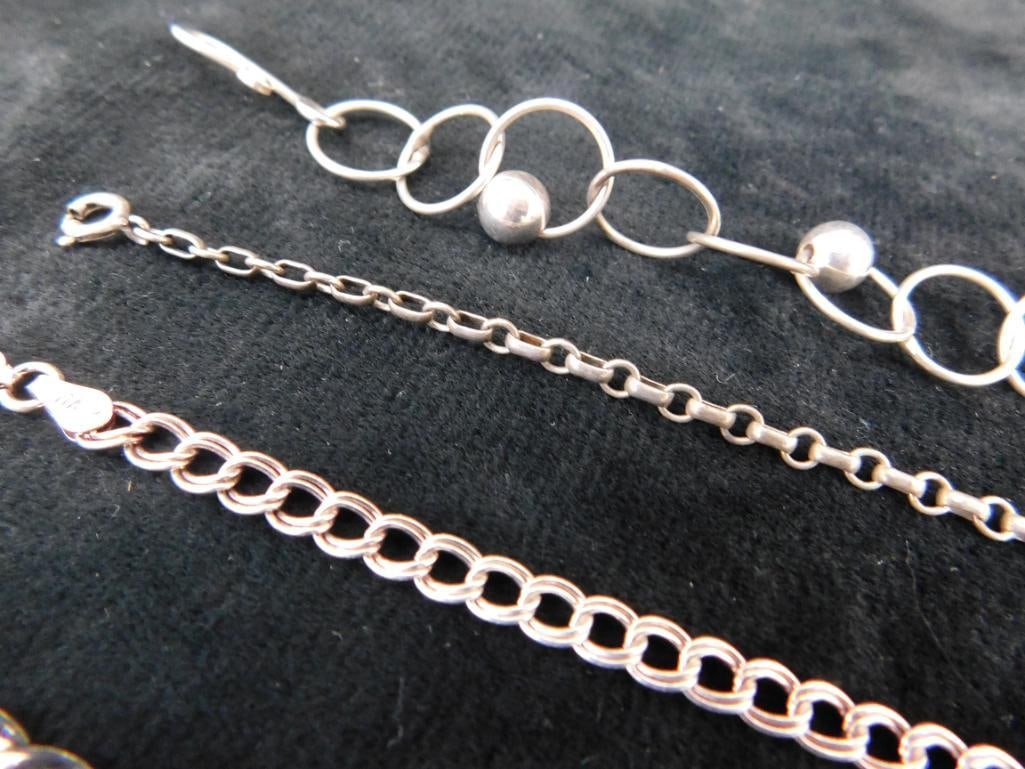 Sterling Silver - 4 Bracelets - 31.93 Grams - 2