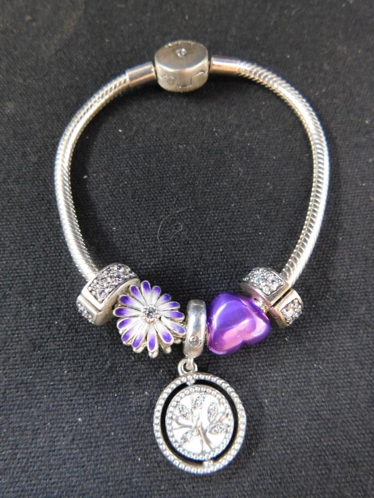 Sterling Silver - Pandora Charm Bracelet - 28.0 Grams TW (1 of 7)