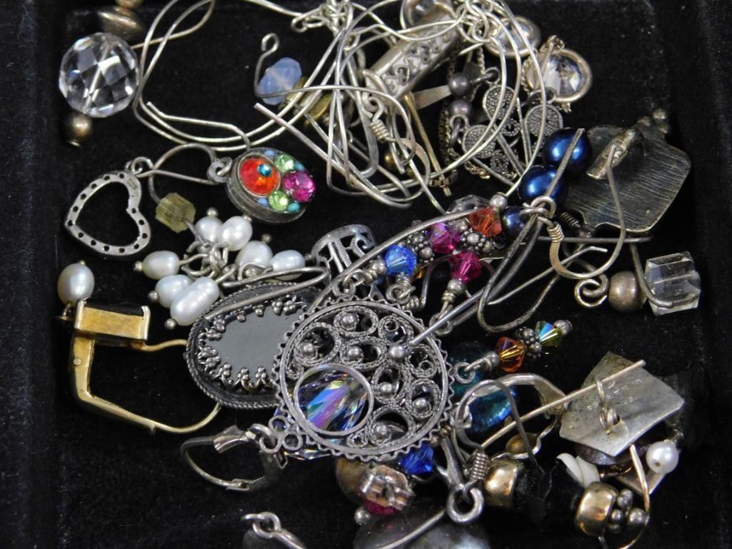 Sterling Silver - Single Earrings - 43.06 Grams TW: See Photos For Details and Condition 