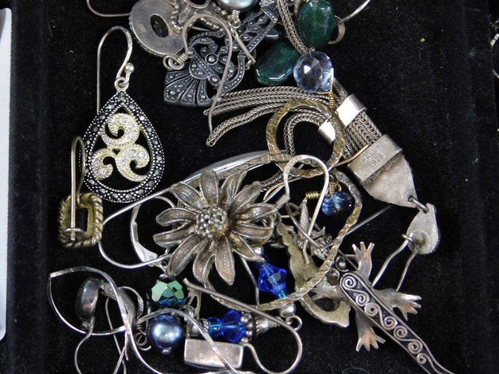 Sterling Silver - Single Earrings - 42.82 Grams TW: See Photos For Details and Condition